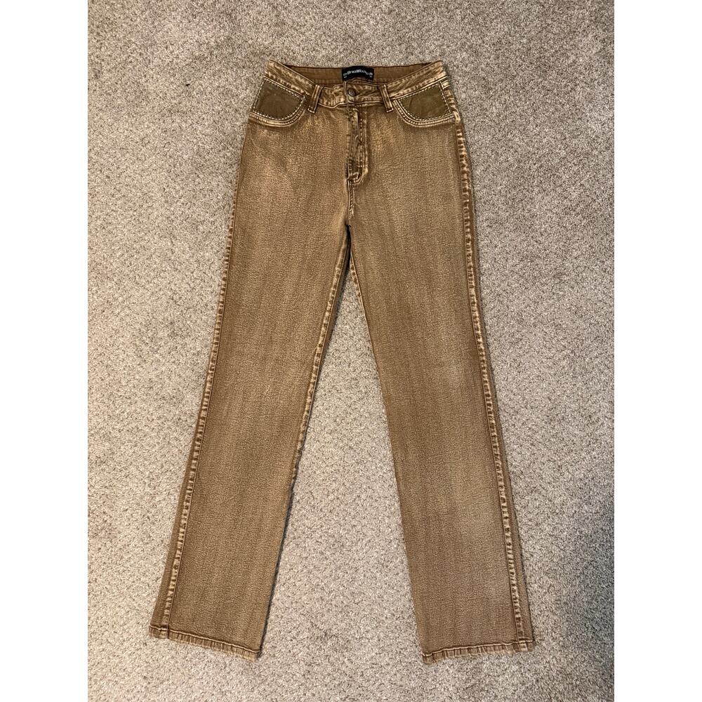 BrazilRoxx Women’s Sz 10 Brown Wash Bootcut Jeans Suede Embroidered Y2K Style - Picture 3 of 12